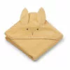 Albert Organic Cotton Rabbit Bath Cape Pale yellow Liewood Design Baby