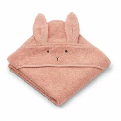 Albert Organic Cotton Rabbit Bath Cape Pink Liewood Design Baby