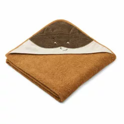Augusta Organic Cotton Terry Cloth Bath Cape Caramel Liewood Design Baby