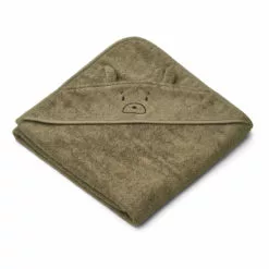 Augusta Organic Cotton Terry Cloth Bath Cape Khaki Liewood Design Baby