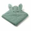 Augusta Rabbit Organic Cotton Terry Cloth Bath Cape Green Liewood Design Baby