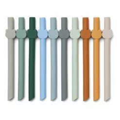 Badu Silicone Straws - Set de 10 Blue Liewood Design Children
