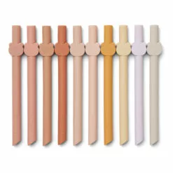 Badu Silicone Straws - Set de 10 Pink Liewood Design Children