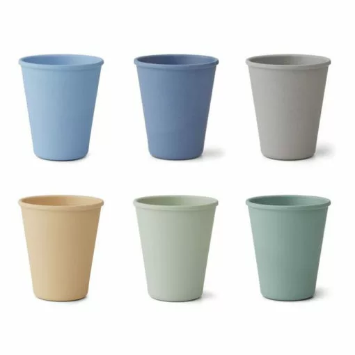 Carter PLA Cups - Set of 6 Green Liewood Design Children -Liewood Sales Shop carter pla cups set of 6 green liewood design children