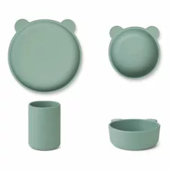 Cyrus Silicone Tableware 3-Piece Set Green Liewood Design Baby