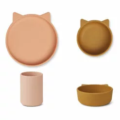 Cyrus Silicone Tableware 3-Piece Set Pink Liewood Design Baby