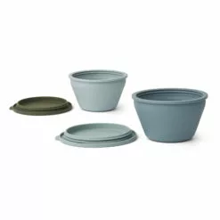 Dale Stackable Silicone Bowls - Set of 2 Pale blue Liewood Design Baby, Children -Liewood Sales Shop dale stackable silicone bowls set of 2 pale blue liewood design baby children 1