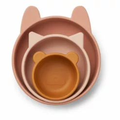 Eddie Silicone Bowls - Set of 3 Pink Liewood Design Children