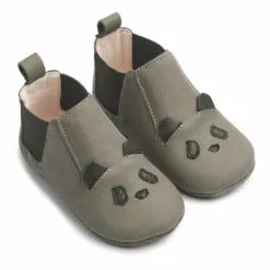 Edith Panda Slippers 100% Leather Storm Grey Liewood Shoes Baby, Children