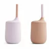 Ellis Silicone Cups with Straws - Set of 2 Lavender Liewood Design Children