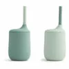 Ellis Silicone Cups with Straws - Set of 2 Mint Green Liewood Design Children