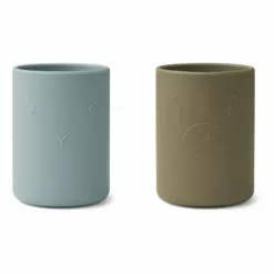 Ethan Silicone Cups - Set of 2 Blue Liewood Design Children
