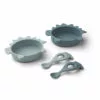 Eva Silicone Bowl and Spoon Set Blue Liewood Design Children