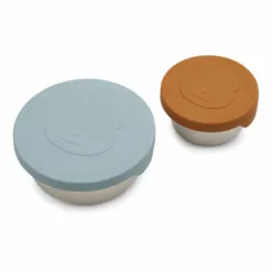 Fiby Silicone Snack Box - Set of 2 Blue Liewood Design Children