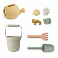 Florence Silicone Beach Bucket and Accessories Beige Liewood Toys and Hobbies Children
