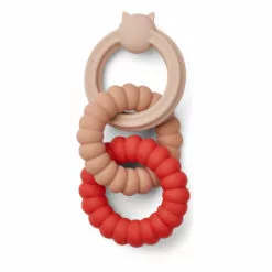 >Gilbert Silicone Teething Rings Pink Liewood Design Baby