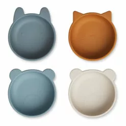 Iggy Silicone Bowls - Set of 4 Blue Liewood Design Children