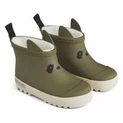 Jesse Natural Rubber Fur-Lined Boots Green Liewood Shoes Baby, Children