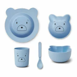 Joana PLA Tableware Set - 4 pieces Blue Liewood Design Children