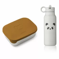 Joni Bear Lunch Box + Water Bottle Mustard Liewood Design Children