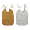 Lai Organic Cotton Polka Dot Bib - Set of 2 Grey Liewood Design Baby