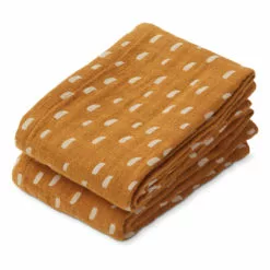 Lewis Organic Cotton Swaddling Cloths - Set of 2 Caramel Liewood Design Baby