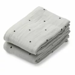 Lewis Organic Cotton Swaddling Cloths - Set of 2 Grey Liewood Design Baby
