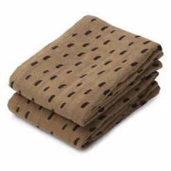 Lewis Organic Cotton Swaddling Cloths - Set of 2 Khaki Liewood Design Baby