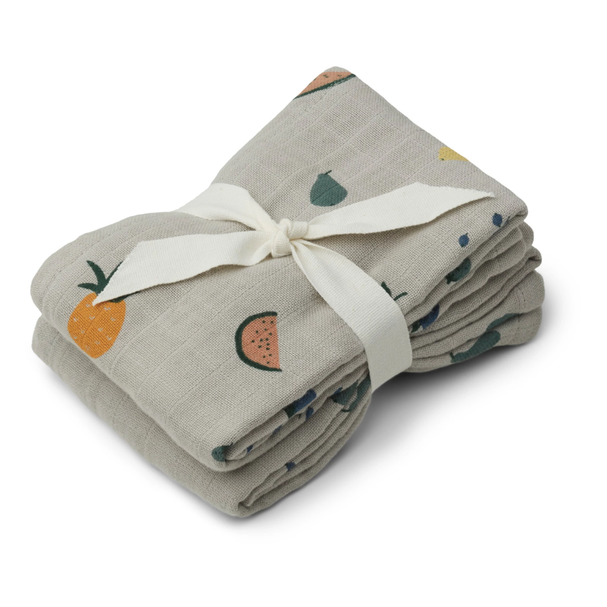 Lewis Organic Cotton Swaddling Cloths - Set of 2 Grey blue Liewood Design Baby 1 Lewis Organic Cotton Swaddling Cloths - Set of 2 Grey blue Liewood Design Baby