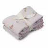 Lewis Organic Cotton Swaddling Cloths - Set of 2 Lavender Liewood Design Baby