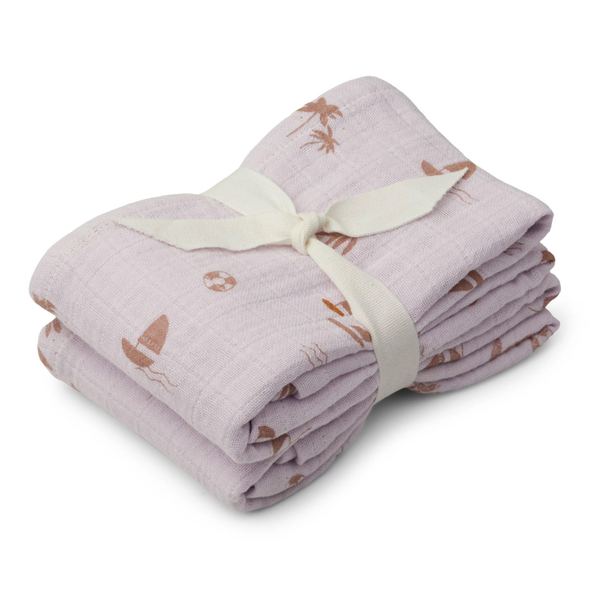Lewis Organic Cotton Swaddling Cloths - Set of 2 Lavender Liewood Design Baby 1 Lewis Organic Cotton Swaddling Cloths - Set of 2 Lavender Liewood Design Baby