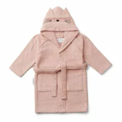 Lily Cat Organic Cotton Terry Cloth Bath Robe Pink Liewood Design Children