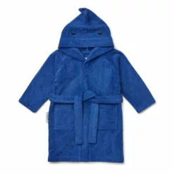 Lily Dinosaur Organic Terry Cloth Bathrobe Royal blue Liewood Design Children