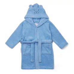 Lily Organic Cotton Terry Cloth Bathrobe Blue Liewood Design Children
