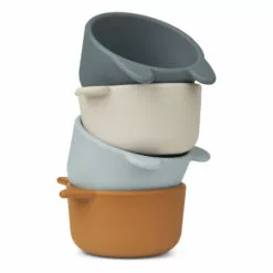 Malene Silicone Bowls - Set of 4 Blue Liewood Design Children -Liewood Sales Shop malene silicone bowls set of 4 blue liewood design children 3