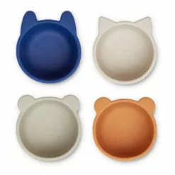 Malene Silicone Bowls - Set of 4 Navy blue Liewood Design Children