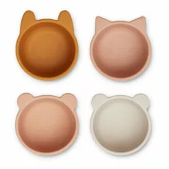 Malene Silicone Bowls - Set of 4 Pink Liewood Design Children