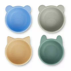 Malene Silicone Bowls - Set of 4 Green Liewood Design Children