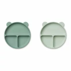 Merrick Silicone Plates - Set of 2 Green Liewood Design Children