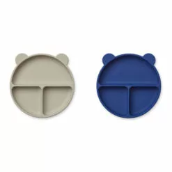 Merrick Silicone Plates - Set of 2 Pale yellow Liewood Design Children