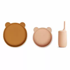 Nathan Silicone Plate, Bowl and Tumbler + Straw Set Pink Liewood Design Children -Liewood Sales Shop nathan silicone plate bowl and tumbler straw set pink liewood design children 3