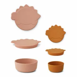 Olav Silicone Snack Box - Set of 2 Pink Liewood Design Children