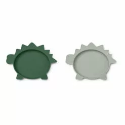 Olivia Dino Silicone Plates - Set of 2 Dark green Liewood Design Children