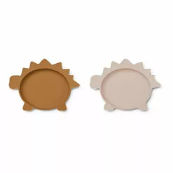 Olivia Dino Silicone Plates - Set of 2 Pink Liewood Design Children