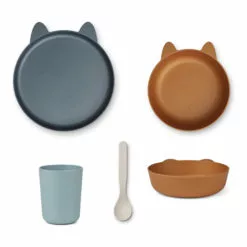 Paul Tableware Set - 4 Pieces Grey blue Liewood Design Children