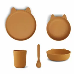 Paul Tableware Set - 4 Pieces Mustard Liewood Design Children