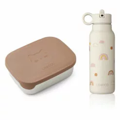 Rainbow Lunch Box + Water Bottle Pink Liewood Design Children