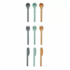 Ryan PLA Cutlery - Set of 9 Blue Liewood Design Children
