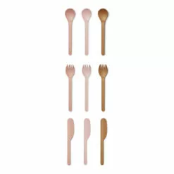 Ryan PLA Cutlery - Set of 9 Dusty Pink Liewood Design Children