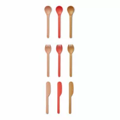 Ryan PLA Cutlery - Set of 9 Pink Liewood Design Children